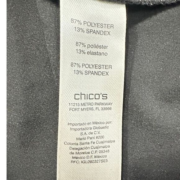 Zenergy by Chico's Jacket Women's 1/Medium Black Full Zip Collared 3/4 Sleeves - Picture 6 of 10